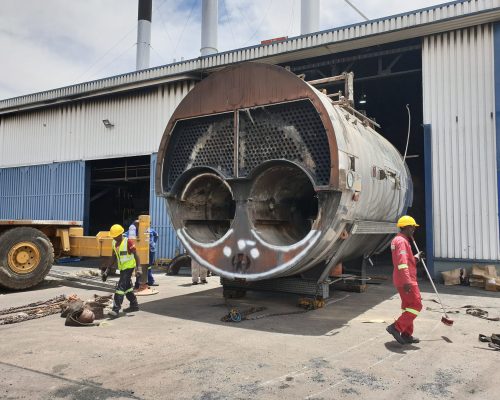 Orange river cellars upington 48t boiler removal for relocation to durban 2 - Reef Rigging South Africa